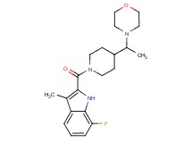 7-fluoro-3-methyl-2-({4-[1-(4-morpholinyl)ethyl]-1-piperidinyl}carbonyl)-1H-indole