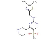 N-[(4,5-dimethyl-1,3-thiazol-2-yl)methyl]-5-(methylsulfonyl)-4-(3-piperidinyl)-2-pyrimidinamine hydrochloride