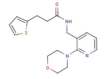 N-{[2-(4-morpholinyl)-3-pyridinyl]methyl}-3-(2-thienyl)propanamide