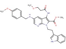 methyl 1-[2-(1H-indol-3-yl)ethyl]-5-[(4-methoxybenzyl)amino]-3-[(3-methoxypropanoyl)amino]-1H-pyrrolo[2,3-b]pyridine-2-carboxylate