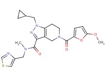 1-(cyclopropylmethyl)-5-(5-methoxy-2-furoyl)-N-methyl-N-(1,3-thiazol-4-ylmethyl)-4,5,6,7-tetrahydro-1H-pyrazolo[4,3-c]pyridine-3-carboxamide
