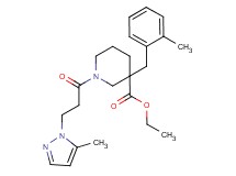 ethyl 3-(2-methylbenzyl)-1-[3-(5-methyl-1H-pyrazol-1-yl)propanoyl]-3-piperidinecarboxylate