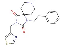 1-(2-phenylethyl)-3-(1,3-thiazol-4-ylmethyl)-1,3,8-triazaspiro[4.5]decane-2,4-dione hydrochloride
