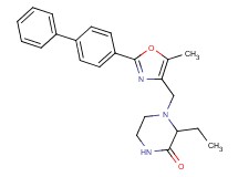 4-{[2-(4-biphenylyl)-5-methyl-1,3-oxazol-4-yl]methyl}-3-ethyl-2-piperazinone