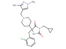 5-(2-chlorobenzyl)-3-(cyclopropylmethyl)-5-{1-[(1,3-dimethyl-1H-pyrazol-4-yl)methyl]-4-piperidinyl}-2,4-imidazolidinedione