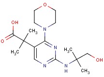 2-{2-[(2-hydroxy-1,1-dimethylethyl)amino]-4-morpholin-4-ylpyrimidin-5-yl}-2-methylpropanoic acid
