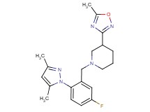 1-[2-(3,5-dimethyl-1H-pyrazol-1-yl)-5-fluorobenzyl]-3-(5-methyl-1,2,4-oxadiazol-3-yl)piperidine