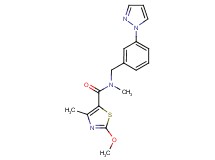 2-methoxy-N,4-dimethyl-N-[3-(1H-pyrazol-1-yl)benzyl]-1,3-thiazole-5-carboxamide