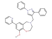 4-[(1,3-diphenyl-1H-pyrazol-4-yl)methyl]-7-(2-pyridinyl)-2,3,4,5-tetrahydro-1,4-benzoxazepin-9-ol