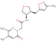 2-(3,4-dimethyl-6-oxopyridazin-1(6H)-yl)-N-{(3R*,4S*)-4-[(3-methylisoxazol-5-yl)methyl]tetrahydrofuran-3-yl}acetamide