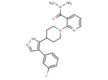 2-{4-[4-(3-fluorophenyl)-1H-pyrazol-5-yl]piperidin-1-yl}-N,N-dimethylnicotinamide