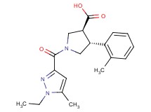 (3S*,4R*)-1-[(1-ethyl-5-methyl-1H-pyrazol-3-yl)carbonyl]-4-(2-methylphenyl)pyrrolidine-3-carboxylic acid