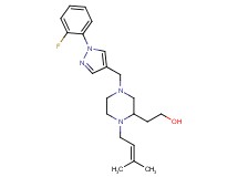 2-[4-{[1-(2-fluorophenyl)-1H-pyrazol-4-yl]methyl}-1-(3-methyl-2-buten-1-yl)-2-piperazinyl]ethanol