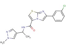 6-(3-chlorophenyl)-N-[1-(1-methyl-1H-pyrazol-4-yl)ethyl]imidazo[2,1-b][1,3]thiazole-3-carboxamide