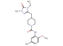 4-[(4-ethyl-1-methyl-5-oxo-4,5-dihydro-1H-1,2,4-triazol-3-yl)methyl]-N-(2-methoxy-5-methylphenyl)piperidine-1-carboxamide