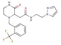 2-{3-oxo-1-[2-(trifluoromethyl)benzyl]-2-piperazinyl}-N-[2-(1H-pyrazol-1-yl)ethyl]acetamide