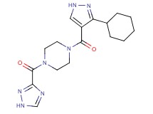 1-[(3-cyclohexyl-1H-pyrazol-4-yl)carbonyl]-4-(1H-1,2,4-triazol-3-ylcarbonyl)piperazine