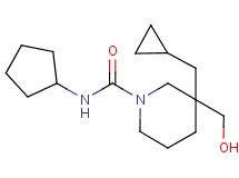 N-cyclopentyl-3-(cyclopropylmethyl)-3-(hydroxymethyl)-1-piperidinecarboxamide