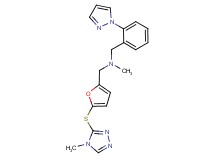 N-methyl-1-{5-[(4-methyl-4H-1,2,4-triazol-3-yl)thio]-2-furyl}-N-[2-(1H-pyrazol-1-yl)benzyl]methanamine