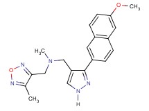 1-[3-(6-methoxy-2-naphthyl)-1H-pyrazol-4-yl]-N-methyl-N-[(4-methyl-1,2,5-oxadiazol-3-yl)methyl]methanamine