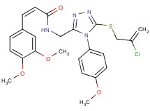 (2Z)-N-{[5-[(2-chloro-2-propen-1-yl)thio]-4-(4-methoxyphenyl)-4H-1,2,4-triazol-3-yl]methyl}-3-(3,4-dimethoxyphenyl)acrylamide