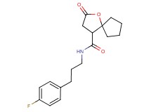 N-[3-(4-fluorophenyl)propyl]-2-oxo-1-oxaspiro[4.4]nonane-4-carboxamide