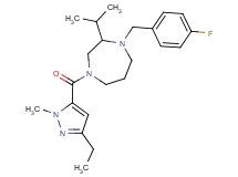 4-[(3-ethyl-1-methyl-1H-pyrazol-5-yl)carbonyl]-1-(4-fluorobenzyl)-2-isopropyl-1,4-diazepane