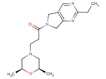 6-{3-[(2R*,6S*)-2,6-dimethylmorpholin-4-yl]propanoyl}-2-ethyl-6,7-dihydro-5H-pyrrolo[3,4-d]pyrimidine