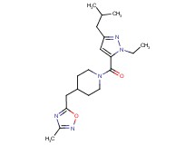 1-[(1-ethyl-3-isobutyl-1H-pyrazol-5-yl)carbonyl]-4-[(3-methyl-1,2,4-oxadiazol-5-yl)methyl]piperidine