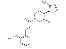 (3S*,4R*)-1-[3-(2-methoxyphenyl)propanoyl]-4-(3-methyl-2-thienyl)piperidin-3-ol
