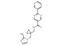 N-({1-[(2-methyl-1H-imidazol-1-yl)methyl]cyclopropyl}methyl)-2-pyridin-3-ylpyrimidine-5-carboxamide