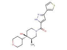 (3R*,4R*)-3-methyl-4-(tetrahydro-2H-pyran-4-yl)-1-{[3-(3-thienyl)-1H-pyrazol-5-yl]carbonyl}piperidin-4-ol