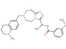 3-methoxy-N-(1-{7-[(1-methyl-1,2,3,4-tetrahydro-6-quinolinyl)methyl]-6,7,8,9-tetrahydro-5H-[1,2,4]triazolo[4,3-d][1,4]diazepin-3-yl}ethyl)benzamide