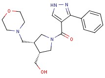 {(3R*,4R*)-4-(morpholin-4-ylmethyl)-1-[(3-phenyl-1H-pyrazol-4-yl)carbonyl]pyrrolidin-3-yl}methanol