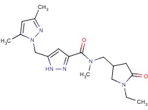 5-[(3,5-dimethyl-1H-pyrazol-1-yl)methyl]-N-[(1-ethyl-5-oxo-3-pyrrolidinyl)methyl]-N-methyl-1H-pyrazole-3-carboxamide