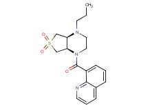 8-{[(4aS*,7aR*)-6,6-dioxido-4-propylhexahydrothieno[3,4-b]pyrazin-1(2H)-yl]carbonyl}quinoline
