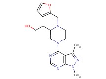2-[4-(1,3-dimethyl-1H-pyrazolo[3,4-d]pyrimidin-4-yl)-1-(2-furylmethyl)-2-piperazinyl]ethanol