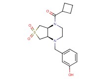 3-{[(4aS*,7aR*)-4-(cyclobutylcarbonyl)-6,6-dioxidohexahydrothieno[3,4-b]pyrazin-1(2H)-yl]methyl}phenol