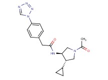 N-[(3R*,4S*)-1-acetyl-4-cyclopropylpyrrolidin-3-yl]-2-[4-(1H-tetrazol-1-yl)phenyl]acetamide