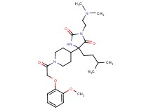 3-[2-(dimethylamino)ethyl]-5-{1-[(2-methoxyphenoxy)acetyl]-4-piperidinyl}-5-(3-methylbutyl)-2,4-imidazolidinedione