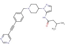 3-methyl-N-(1-{1-[4-(5-pyrimidinylethynyl)benzyl]-4-piperidinyl}-1H-pyrazol-5-yl)butanamide