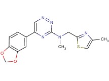 5-(1,3-benzodioxol-5-yl)-N-methyl-N-[(4-methyl-1,3-thiazol-2-yl)methyl]-1,2,4-triazin-3-amine