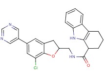 N-{[7-chloro-5-(5-pyrimidinyl)-2,3-dihydro-1-benzofuran-2-yl]methyl}-2,3,4,9-tetrahydro-1H-carbazole-1-carboxamide