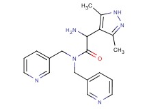 2-amino-2-(3,5-dimethyl-1H-pyrazol-4-yl)-N,N-bis(pyridin-3-ylmethyl)acetamide