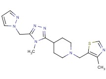 4-[4-methyl-5-(1H-pyrazol-1-ylmethyl)-4H-1,2,4-triazol-3-yl]-1-[(4-methyl-1,3-thiazol-5-yl)methyl]piperidine