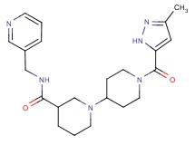 1'-[(3-methyl-1H-pyrazol-5-yl)carbonyl]-N-(pyridin-3-ylmethyl)-1,4'-bipiperidine-3-carboxamide