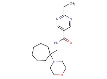 2-ethyl-N-{[1-(4-morpholinyl)cycloheptyl]methyl}-5-pyrimidinecarboxamide