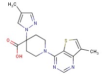 4-(4-methyl-1H-pyrazol-1-yl)-1-(7-methylthieno[3,2-d]pyrimidin-4-yl)piperidine-4-carboxylic acid