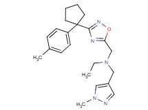 N-({3-[1-(4-methylphenyl)cyclopentyl]-1,2,4-oxadiazol-5-yl}methyl)-N-[(1-methyl-1H-pyrazol-4-yl)methyl]ethanamine