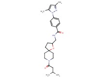 4-(3,5-dimethyl-1H-pyrazol-1-yl)-N-{[8-(3-methylbutanoyl)-1-oxa-8-azaspiro[4.5]dec-2-yl]methyl}benzamide